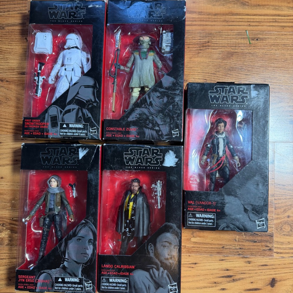Star Wars Black Series 6" Figure Lot Jyn Erso Lando Snowtrooper Val Zuvio